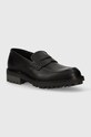 Calvin Klein mocasini de piele piele negru HM0HM01389