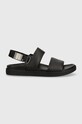 Кожаные сандалии Calvin Klein BACK STRAP W/ ICONIC PLAQUE HM0HM01383 чёрный SS24