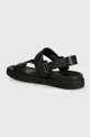 Usnjeni sandali Calvin Klein BACK STRAP W/ ICONIC PLAQUE Zunanjost: Naravno usnje Notranjost: Sintetični material Podplat: Sintetični material