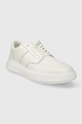 Kožené tenisky Calvin Klein LOW TOP LACE UP TAILOR biela