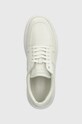 Calvin Klein sneakersy skórzane LOW TOP LACE UP TAILOR biały HM0HM01379