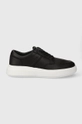 czarny Calvin Klein sneakersy skórzane LOW TOP LACE UP TAILOR Męski