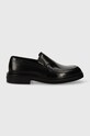 Δερμάτινα μοκασίνια Calvin Klein MOCCASIN CLEAN HM0HM01375 μαύρο SS24