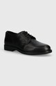 Δερμάτινα κλειστά παπούτσια Calvin Klein DERBY λείο δέρμα μαύρο HM0HM01246