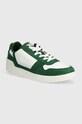 Kožené tenisky Lacoste T-Clip Contrasted Leather přírodní kůže zelená 47SMA0070