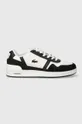 Lacoste sneakersy skórzane T-Clip Logo Leather biały