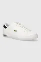 λευκό Δερμάτινα αθλητικά παπούτσια Lacoste Powercourt Logo Tongue Leather Ανδρικά