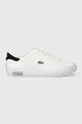 Δερμάτινα αθλητικά παπούτσια Lacoste Powercourt Logo Tongue Leather λευκό