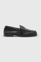 Шкіряні мокасини AllSaints Sammy Leather Loafer лицьова шкіра чорний MF722X