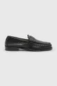 czarny AllSaints mokasyny skórzane Sammy Leather Loafer Męski