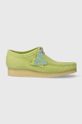 Замшеві туфлі Clarks Originals Wallabee 26175855 зелений SS24