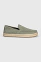 Toms espadrile din piele intoarsa Alonso Loafer Rope 10020874 verde SS24