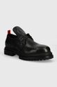 424 pantofi de piele Derby casual negru FF4SMQ50BP.PE002.999
