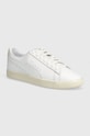 Puma sneakers din piele Clyde Premium mic de statură alb 394834