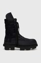 Rick Owens shoes Woven Padded Boots Army Megatooth Ankle Boot textile black DU01D1851.BRER1.999