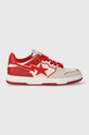 Шкіряні кросівки A Bathing Ape Bape Sk8 Sta #5 M2 1K30191312 червоний SS24
