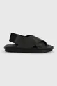 Y-3 leather sandals black