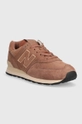 Σουέτ αθλητικά παπούτσια New Balance 574 καφέ