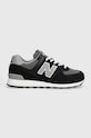 New Balance sneakers 574 piele întoarsă negru U574TWE
