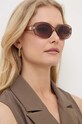 Сонцезахисні окуляри Guess однотонна з деталлю коричневий GF6150.57F