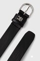 Usnjen pas Tommy Hilfiger AW0AW15766 črna SS24