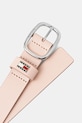 Tommy Jeans curea de piele AW0AW15836 roz SS25