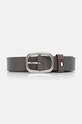Tommy Jeans curea de piele gri AW0AW15836