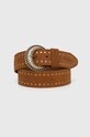 Pepe Jeans curea din piele intoarsa Planet friendly maro PL020848