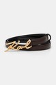 Δερμάτινη ζώνη Karl Lagerfeld Planet friendly καφέ 241W3105