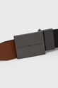 Accesorii Tommy Hilfiger curea de piele cu două fețe AM0AM12063 negru