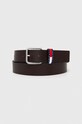 Tommy Jeans pasek skórzany brązowy AM0AM12337