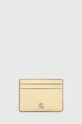 Lauren Ralph Lauren bőr kártya tok sima sárga 432876732