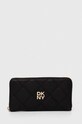 Dkny portfel skórzany skóra licowa czarny R411BB84