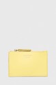 Twinset portfel skórzany skóra licowa żółty 241TB7401