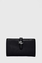 Δερμάτινο πορτοφόλι Lauren Ralph Lauren λείο δέρμα μαύρο 432935230