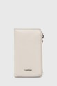 Calvin Klein portfel imitacja skóry licowej beżowy K60K611691