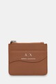 Armani Exchange card holder imitatie de piele maro 948539.CC783