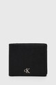 Calvin Klein Jeans portafoglio in pelle pelle fiore nero K50K511444