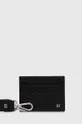 чёрный Кожаный футляр для кредитных карт с брелоком Armani Exchange Мужской