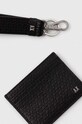 Accesorii Armani Exchange card holder din piele si breloc 958539.4R847 negru