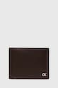 Kožená peňaženka Calvin Klein usňová koža hnedá K50K511689