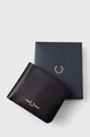 Fred Perry leather wallet Burnished Leathr B'Fold Wallet black L5322.102