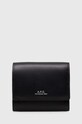 Kožená peněženka A.P.C. Compact Lois Small přírodní kůže černá PXBMW.H63453.LZZ