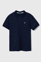 United Colors of Benetton polo bawełniane wzorzyste granatowy 38YVC301C.G.Seasonal