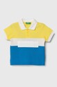 Dětská bavlněná polokošile United Colors of Benetton nášivka žlutá 3088G300N.P.Seasonal