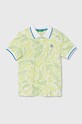 Dětská bavlněná polokošile United Colors of Benetton propínací zelená 361YG300P.P.Seasonal