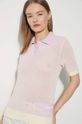 Хлопковое поло Maison Kitsuné Flash Fox Knitted Mesh Polo MW00204KT1100 фиолетовой
