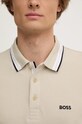 Pamučna majica dugih rukava Boss Green 50506191 bež