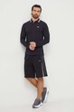 Bavlnené tričko s dlhým rukávom Boss Green 50506191 čierna AW24