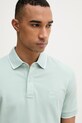 BOSS Orange polo męskie bawełniane z elastanem Passertip turkusowy 50507699